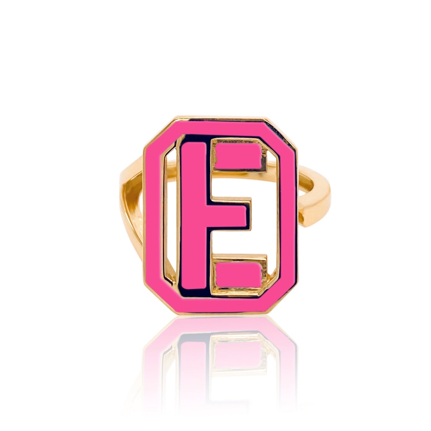 Gatsby Initial Ring in 18K Gold – Fifteen Colors | Colette Jewelry