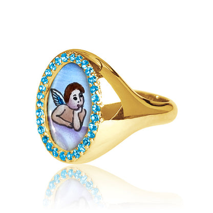 Santos Signet Angel Ring — Colette Jewelry