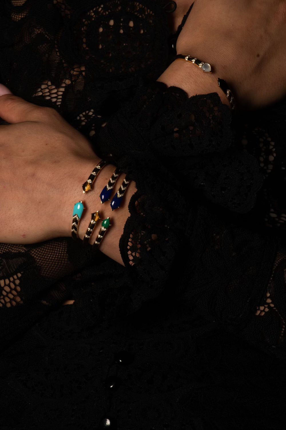 Feather Bracelet 5 Combinations 18K Gold & Rose Gold | Colette Jewelry