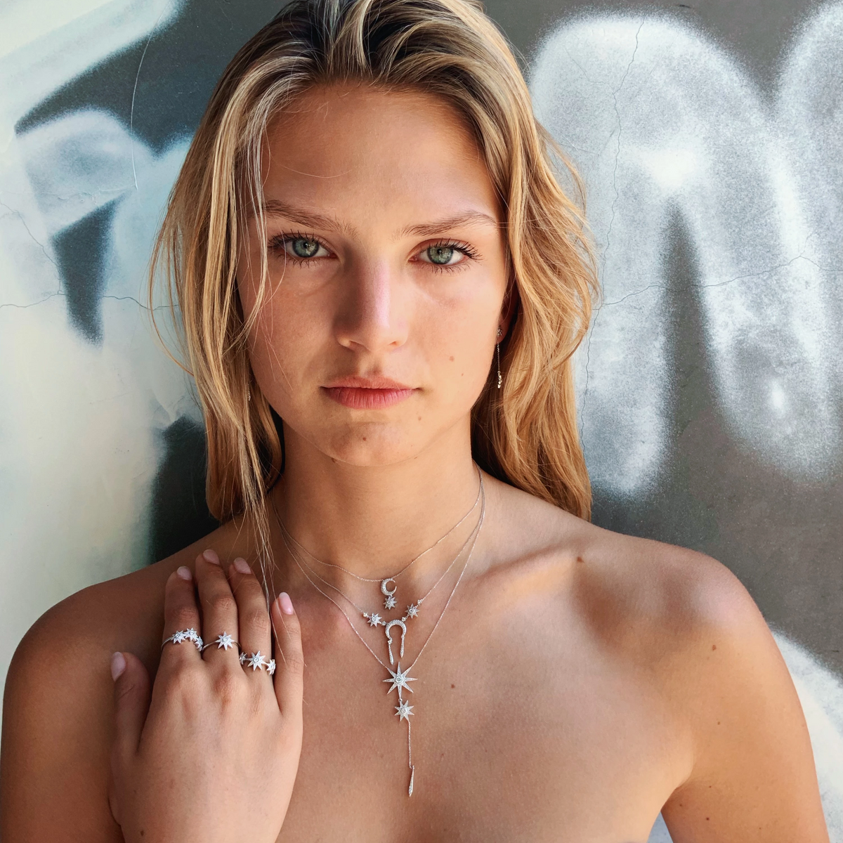 GALAXIA Two Star Drop Necklace | Colette Jewelry