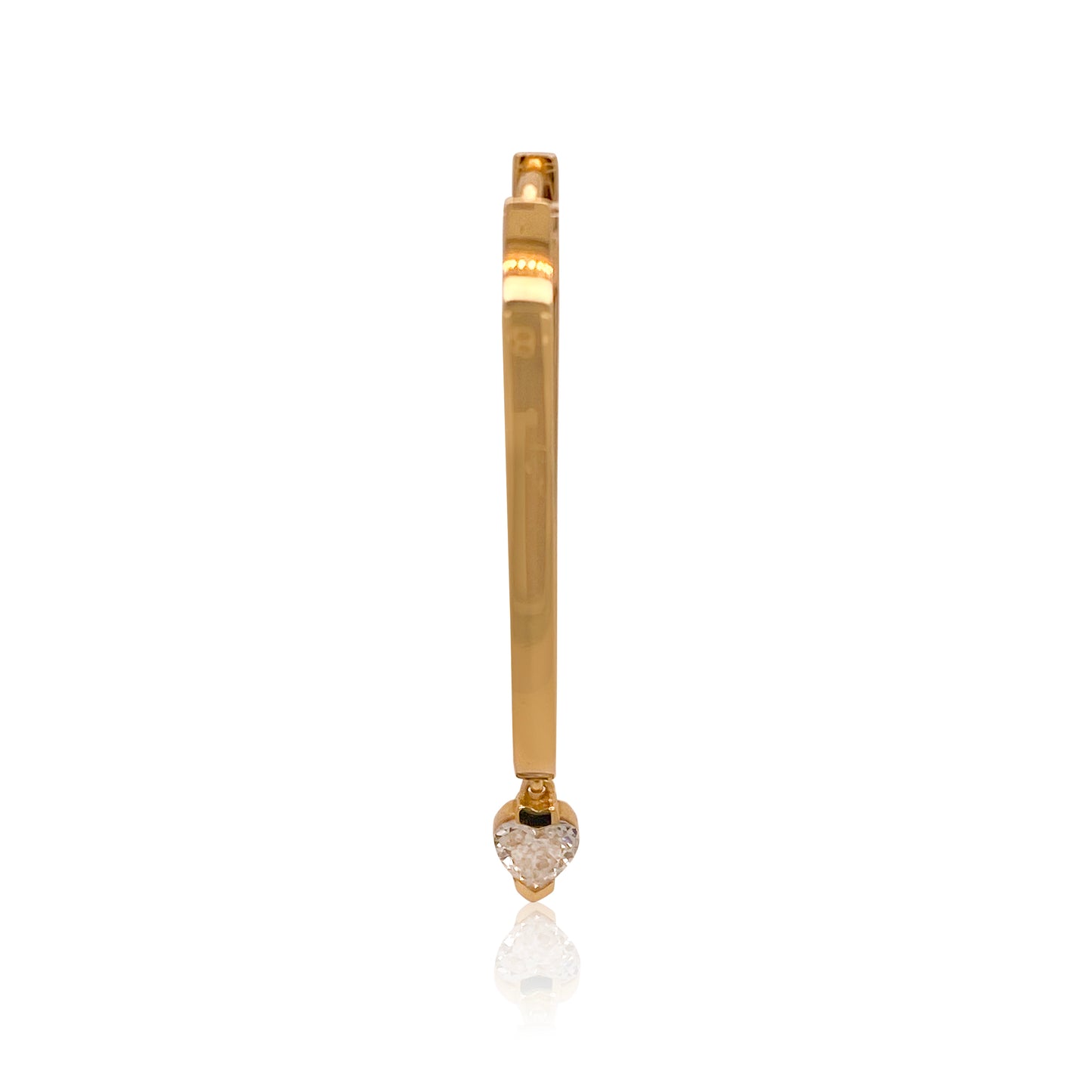 Large Maasai Hoop with Heart Drop White Diamond Earrings — Colette Jewelry