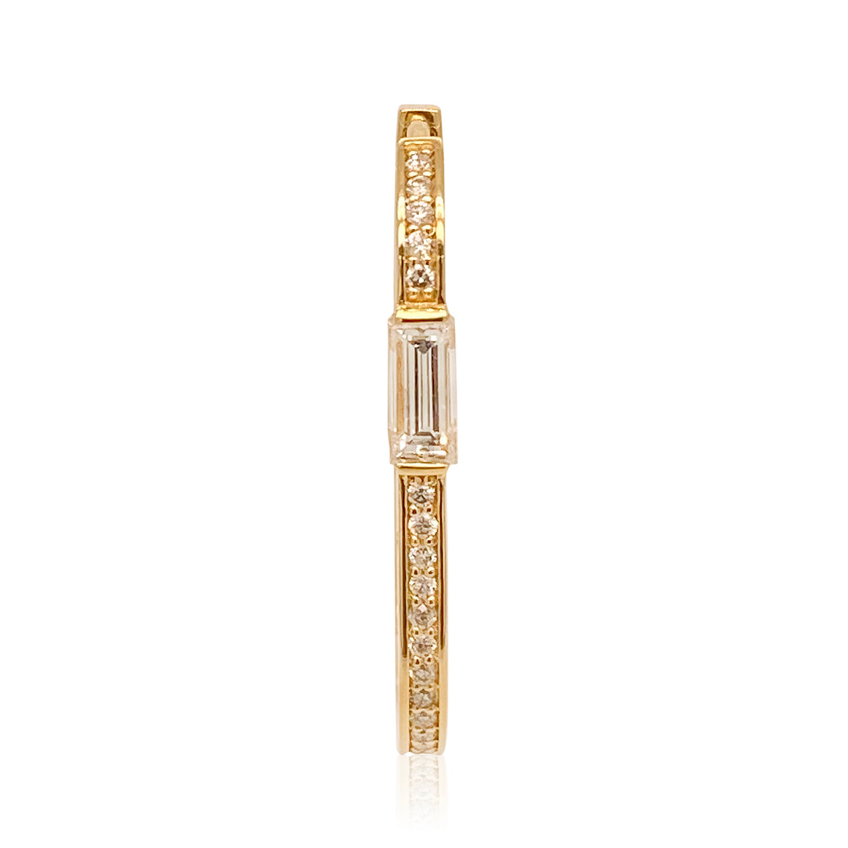 Large Maasai Hoop Earrings with Baguette White Diamond Pavé — Colette Jewelry