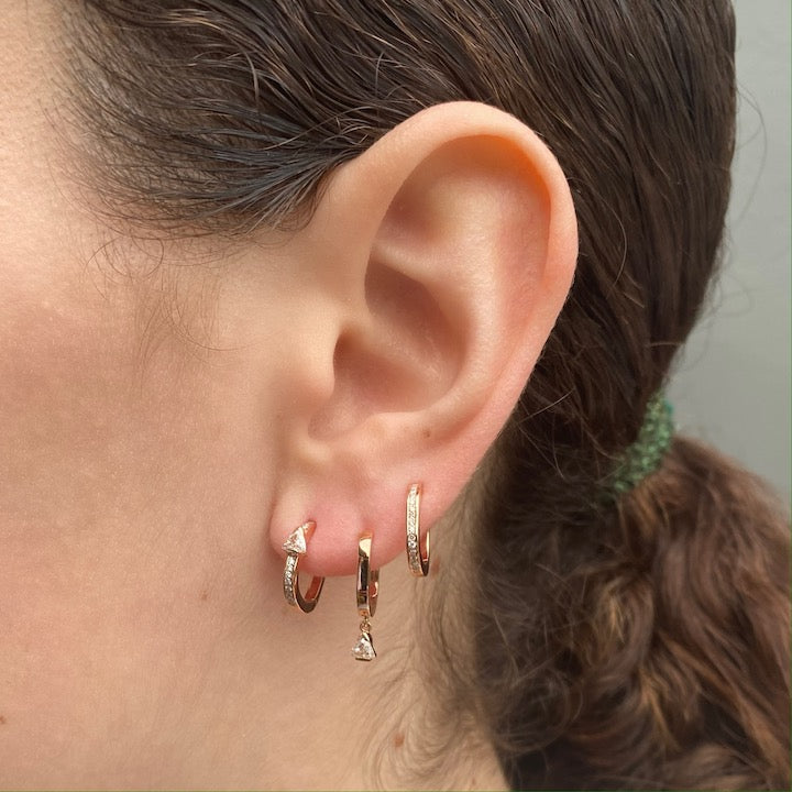 Mini Pear Hoop Earrings Two-Tone 18K Gold White Diamonds Maasai — Colette Jewelry