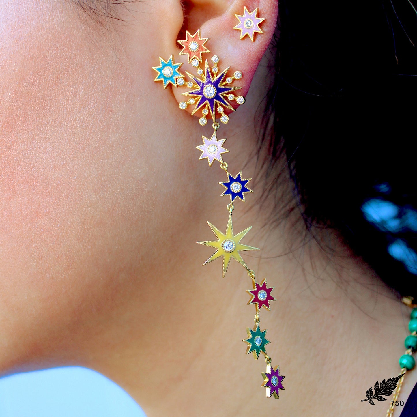 Carina Star Duster Stud Earrings | Diamond | 18K Gold | Colette Jewelry