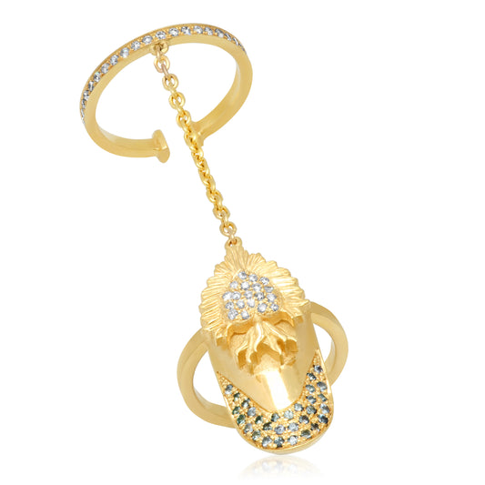 Heart Nail Blue Pendant Necklace in Rose Gold in 18K rose gold with diamond — Colette Jewelry