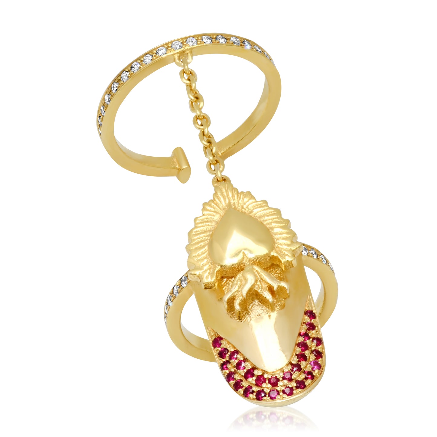 Heart Nail Red Pendant Necklace in 18K Rose Gold | Colette Jewelry