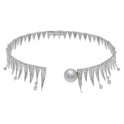 Ursa Major Collar Necklace in 18K white gold with white diamond — Colette Jewelry