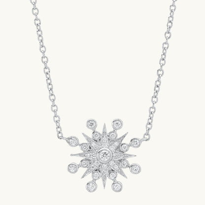 Colette Star Necklace in 18K White Gold with white diamond — Colette Jewelry