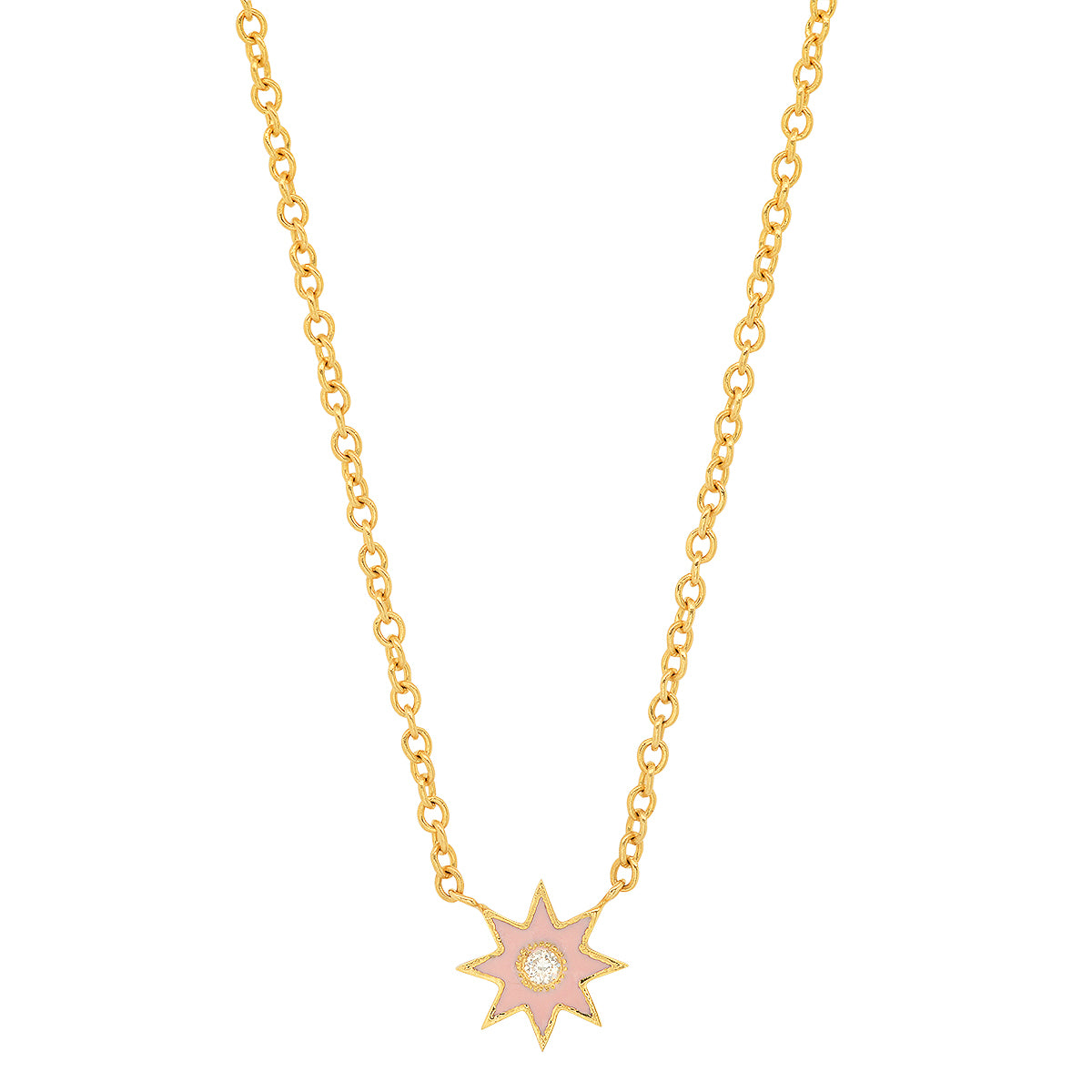 Single Star Enamel Pendant Necklace in 18K Gold | Colette Jewelry
