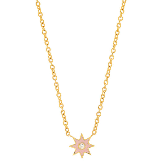 Single Star Enamel Pendant Necklace in 18K Gold | Colette Jewelry