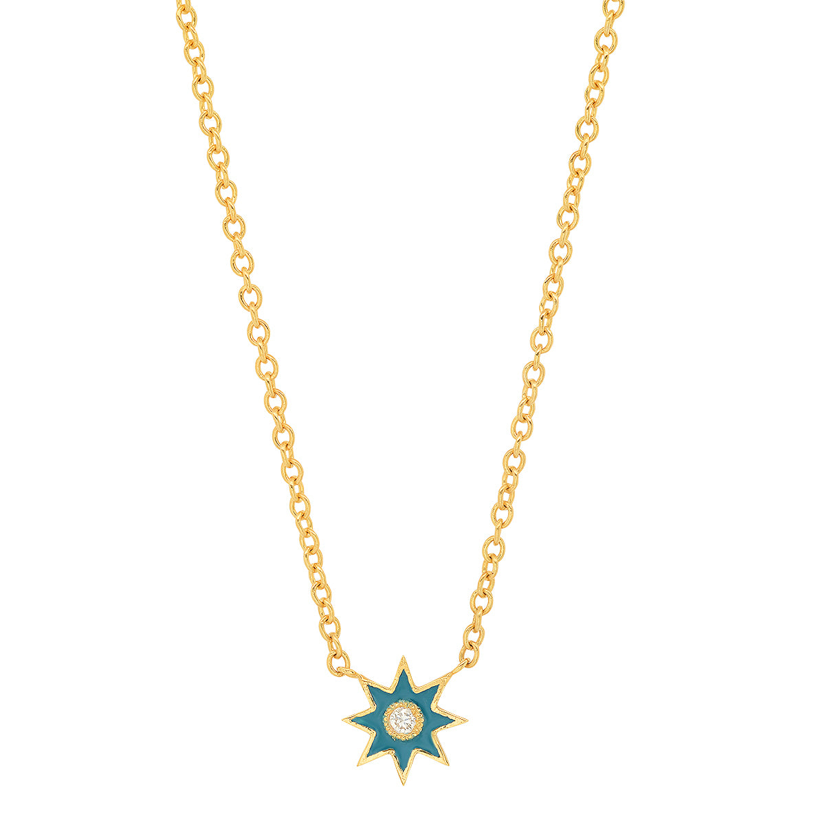 Single Star Enamel Pendant Necklace in 18K Gold | Colette Jewelry