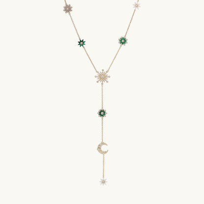 Comète Necklace in Rose Gold in 18K rose gold with diamond — Colette Jewelry