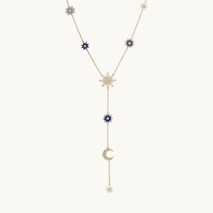 Comète Necklace in Rose Gold in 18K rose gold with diamond — Colette Jewelry