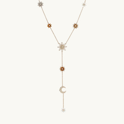 Comète Necklace in 18K Rose Gold with diamond — Colette Jewelry
