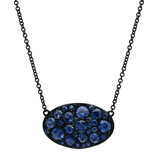 Bouvines Big Cluster Pendant Blue Sapphire 18K Gold | Colette Jewelry