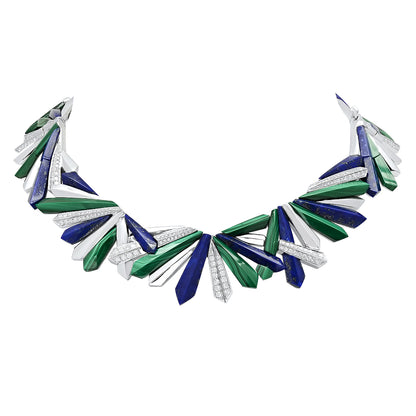 Penacho Queen Necklace in 18K Gold Diamond Choker, High Jewelry — Colette Jewelry