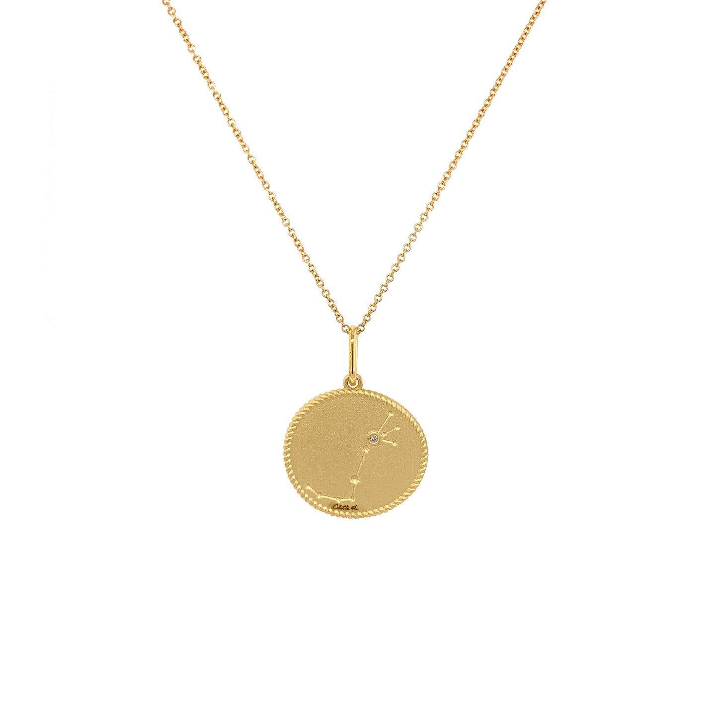 Scorpio Double-Sided Zodiac Pendant in 18K Gold | Colette Jewelry