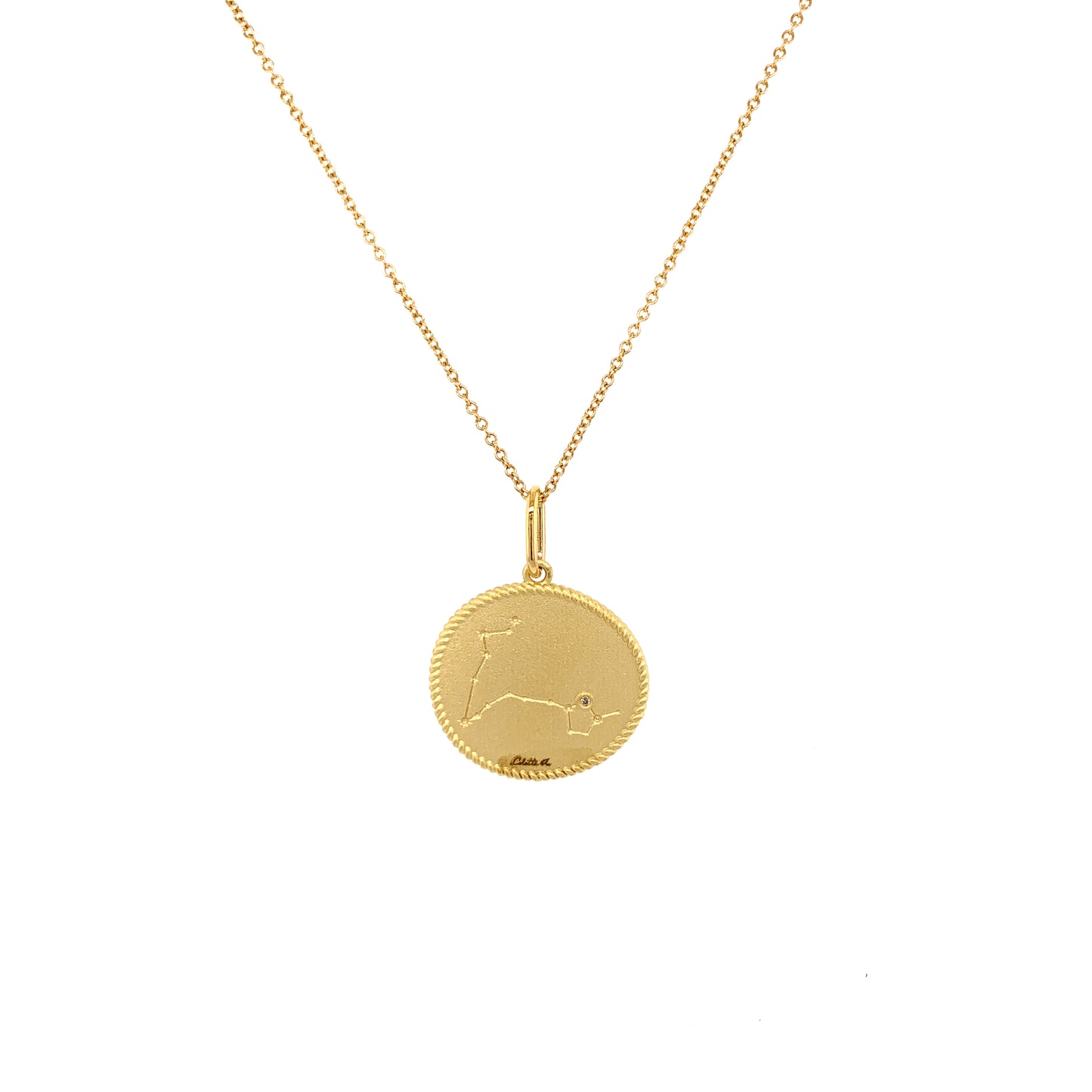 Pisces Double-Sided Zodiac Pendant in 18K Gold | Colette Jewelry