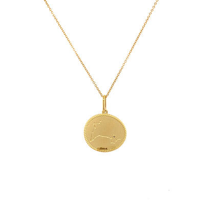 Pisces Double-Sided Zodiac Pendant in 18K Gold — Colette Jewelry