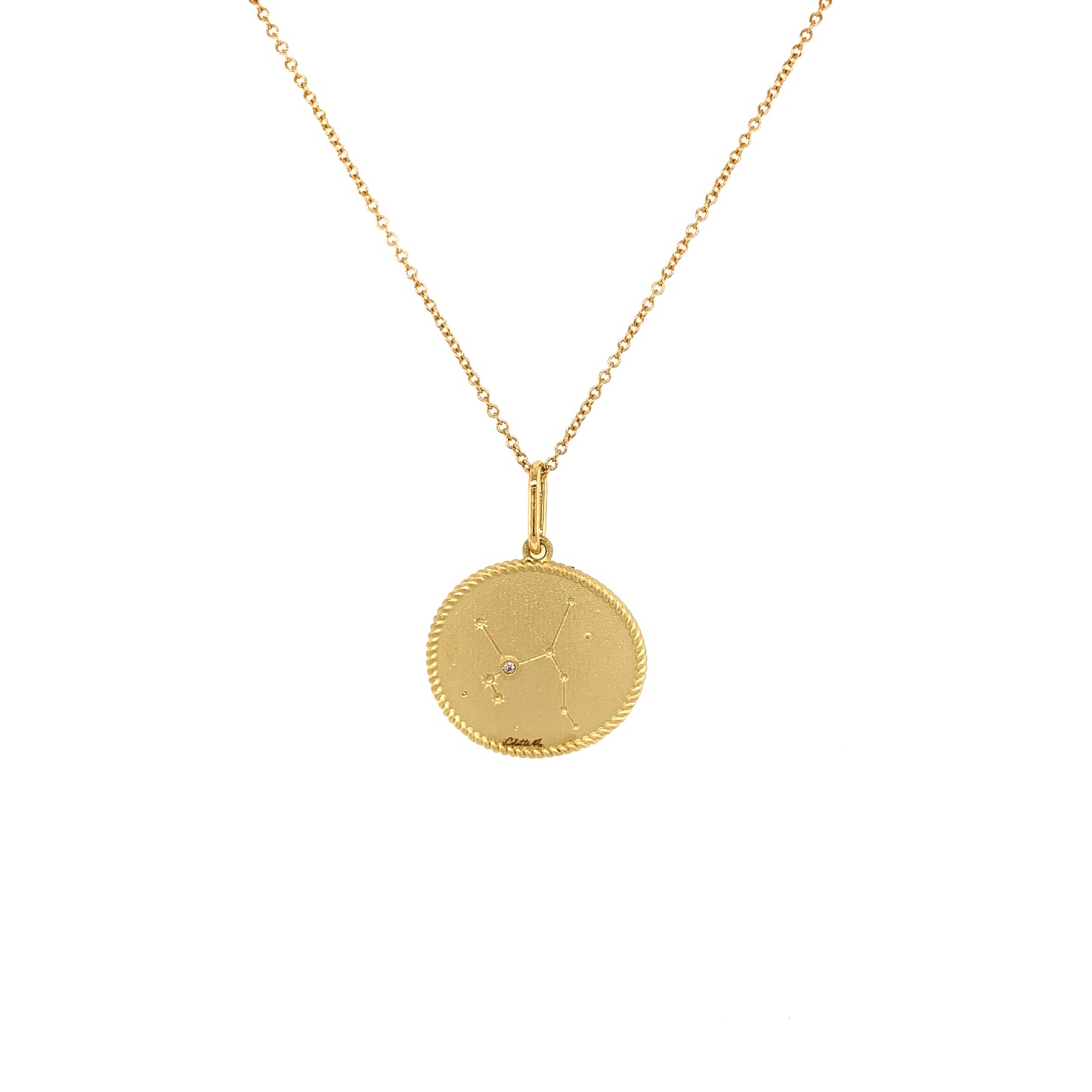 Sagittarius Double-Sided Zodiac Pendant in 18K Gold | Colette Jewelry