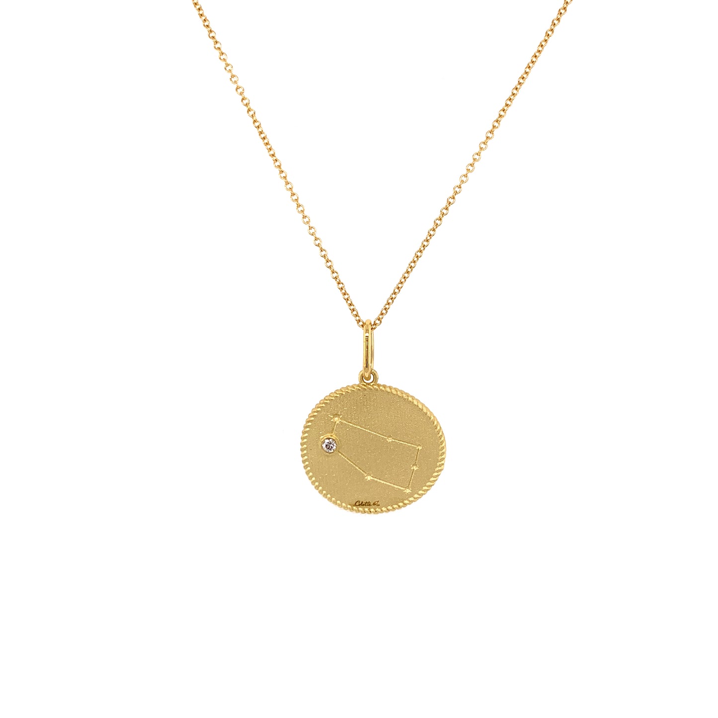 Gemini Zodiac Double-Sided Pendant Necklace | 18K Gold | Colette Jewelry