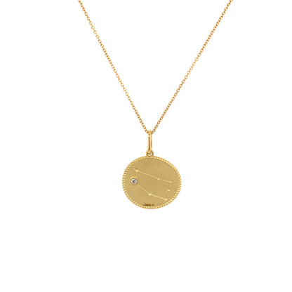 Gemini Zodiac Double-Sided Pendant Necklace in 18K Gold — Colette Jewelry