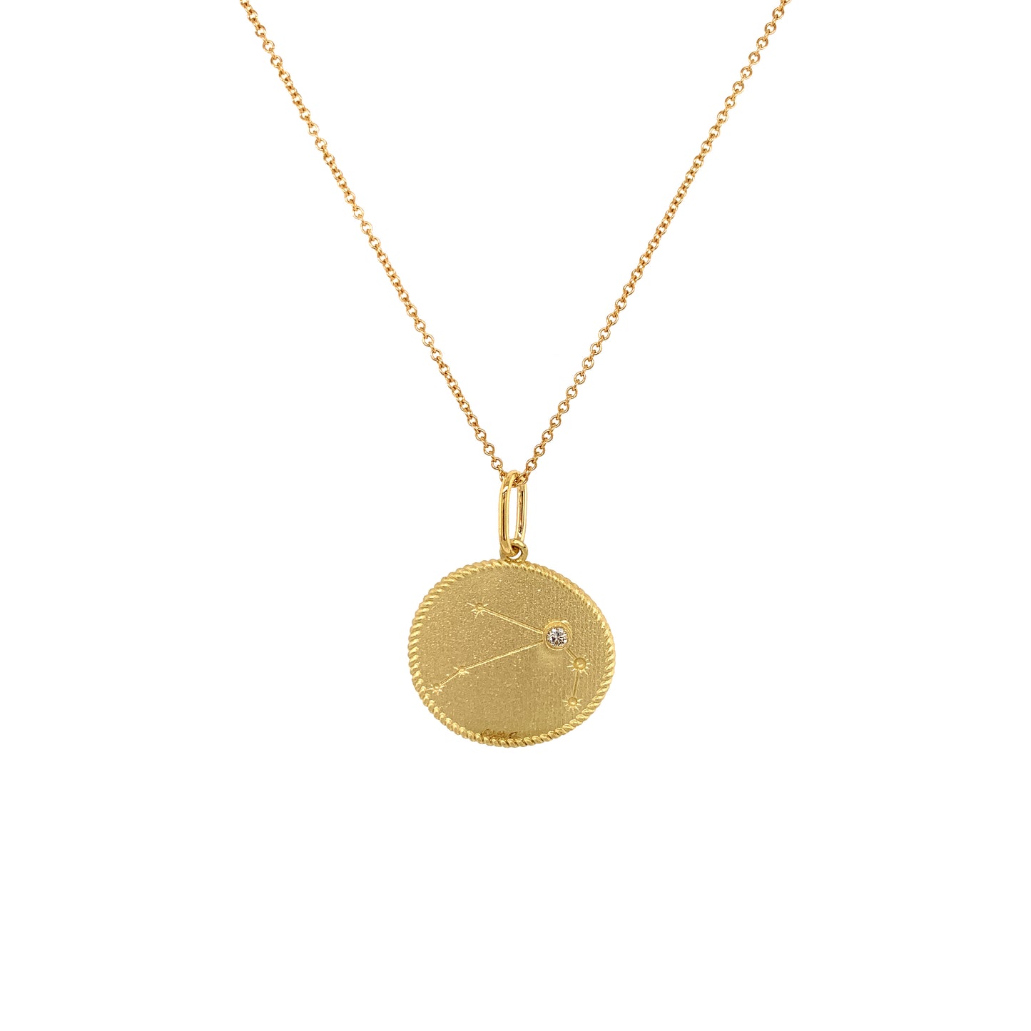 Aries Double-Sided Zodiac Necklace | 18K Gold | Colette Jewelry