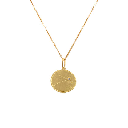 Aries Double-Sided Zodiac Necklace in 18K Gold — Colette Jewelry