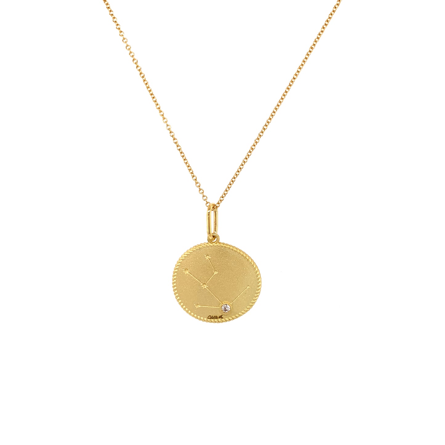 Taurus Double-Sided Zodiac Pendant in 18K Gold | Colette Jewelry