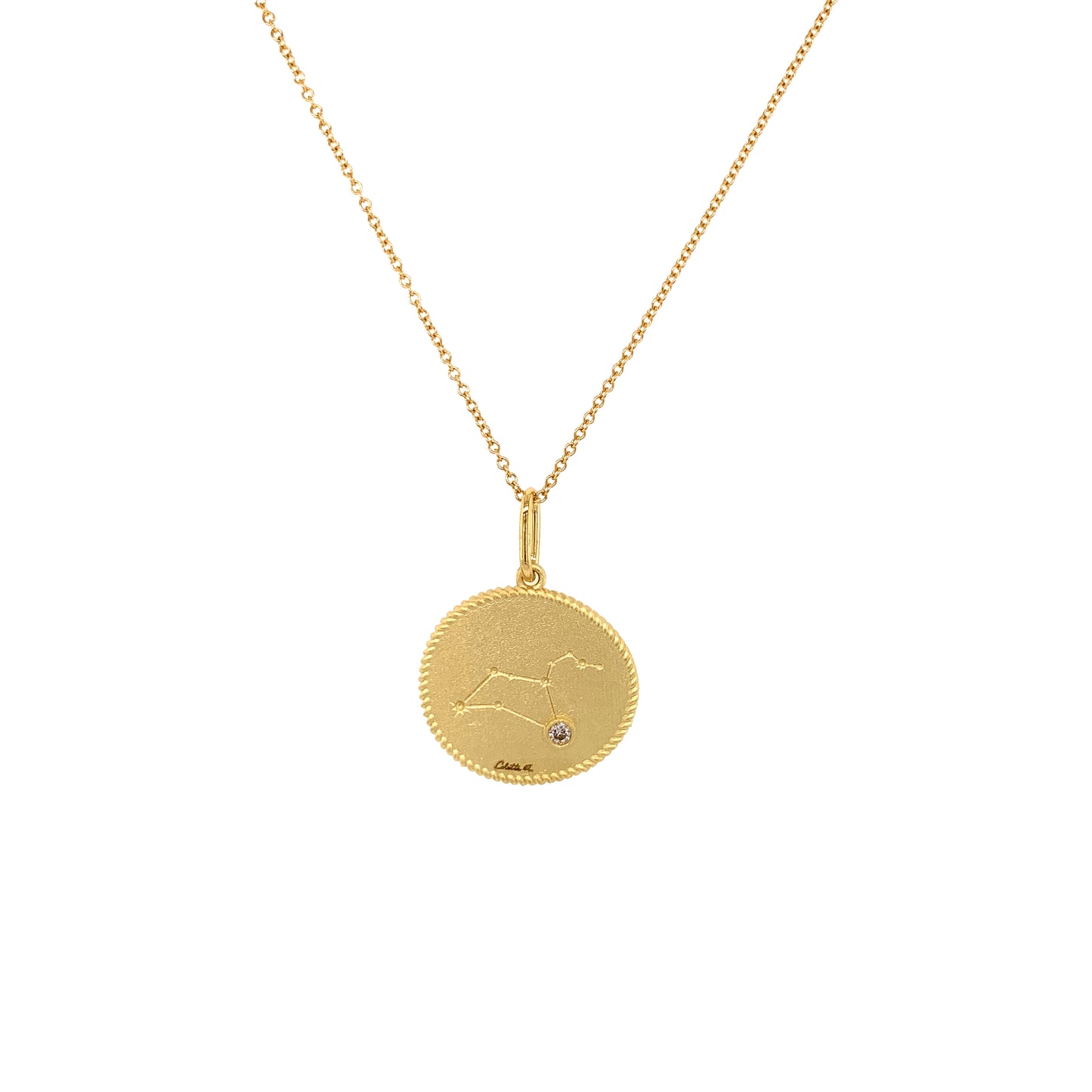 Leo Zodiac Double-Sided Pendant Necklace | 18K Gold | Colette Jewelry