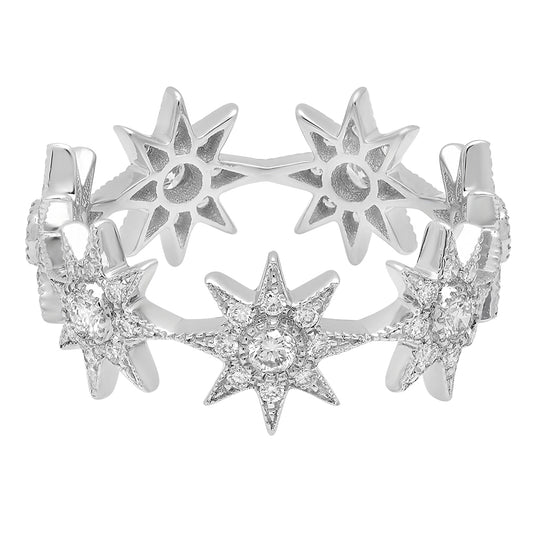 Stars Infinity Ring – 18K White Gold & Diamond Ring | Colette Jewelry