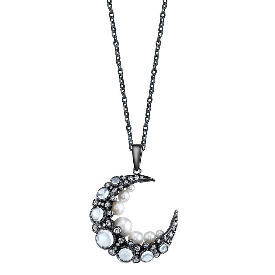 Mooncage Pendant 18K Gold Diamond Necklace | Colette Jewelry