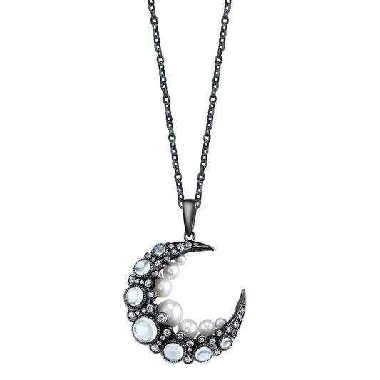Mooncage Pendant 18K Gold Diamond Necklace with brilliant-cut diamond — Colette Jewelry