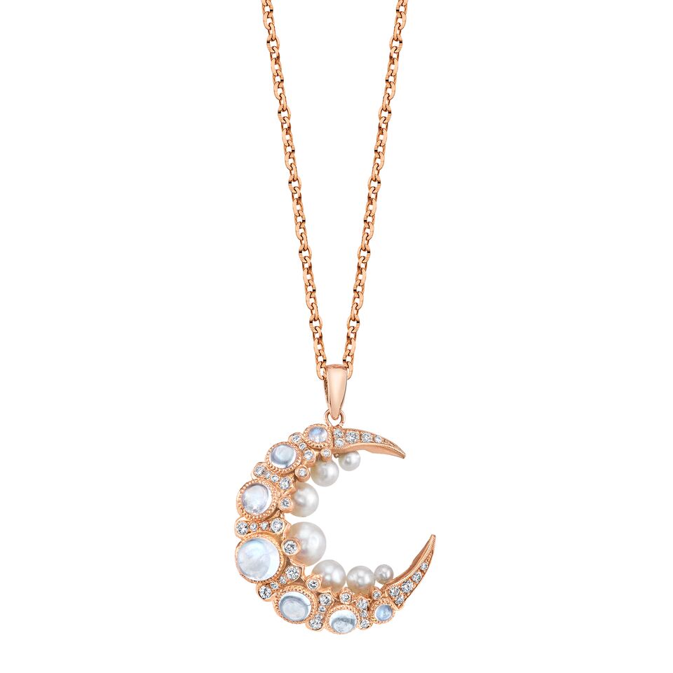 Mooncage Pendant 18K Gold Diamond Necklace | Colette Jewelry