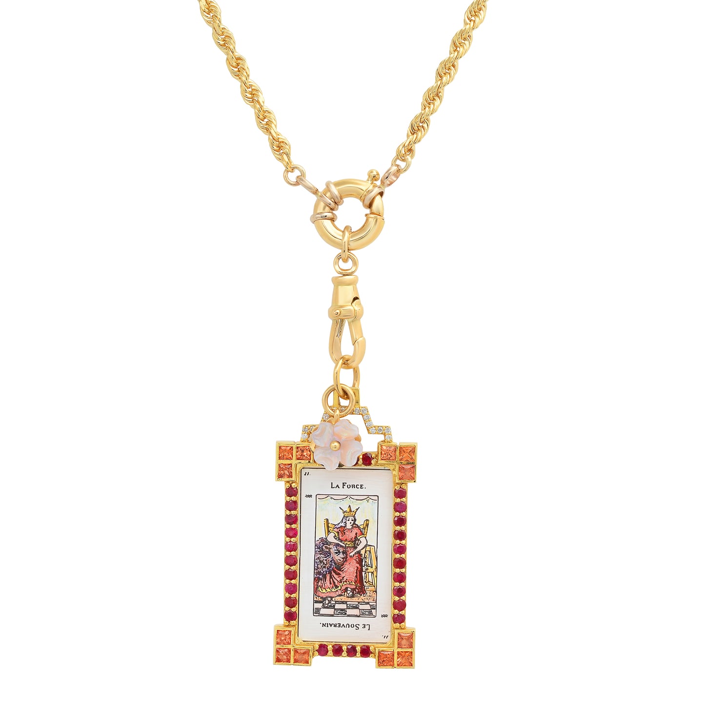 La Force Tarot Charm 18K Gold Diamond Colette Jewelry