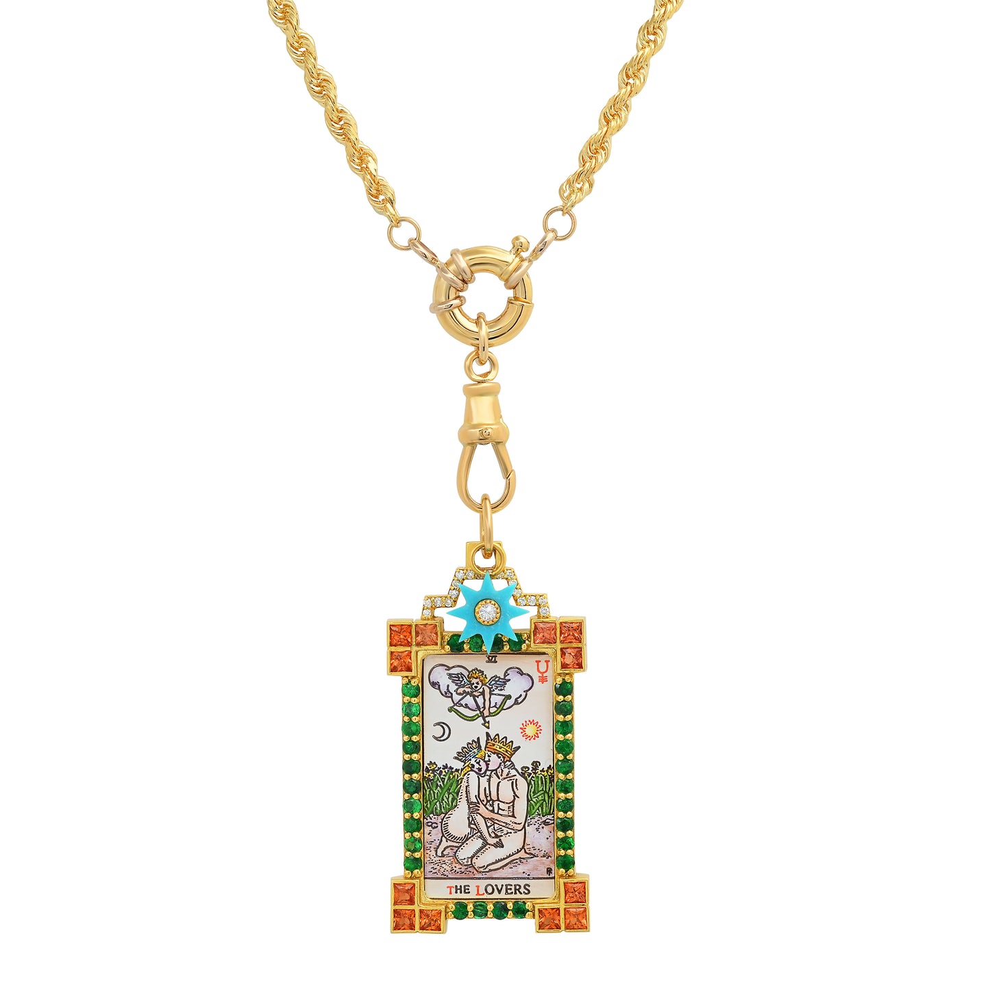 The Lovers Tarot Charm 18K Gold Diamond Colette Jewelry