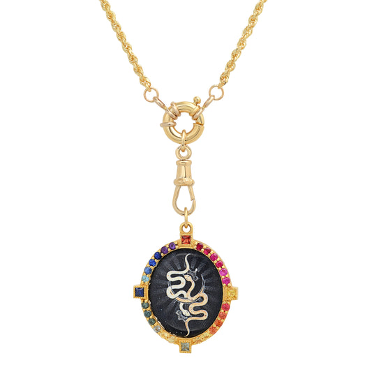 The Snake with Chain Big Medal 18K Gold Colette Jewelry