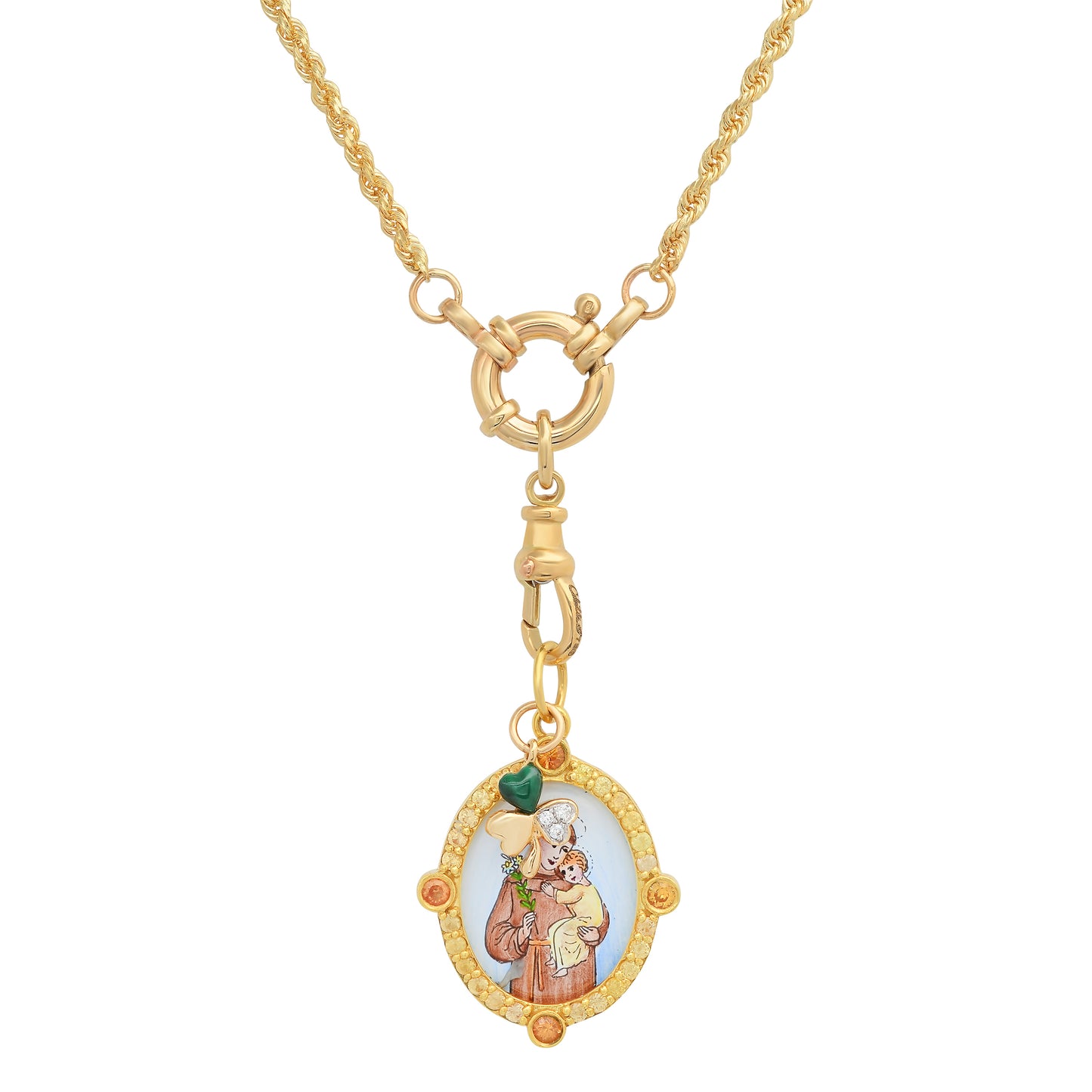 Saint Anthony Medium Medal with Chain 18K Gold | Santos y Cielos | Colette Jewelry