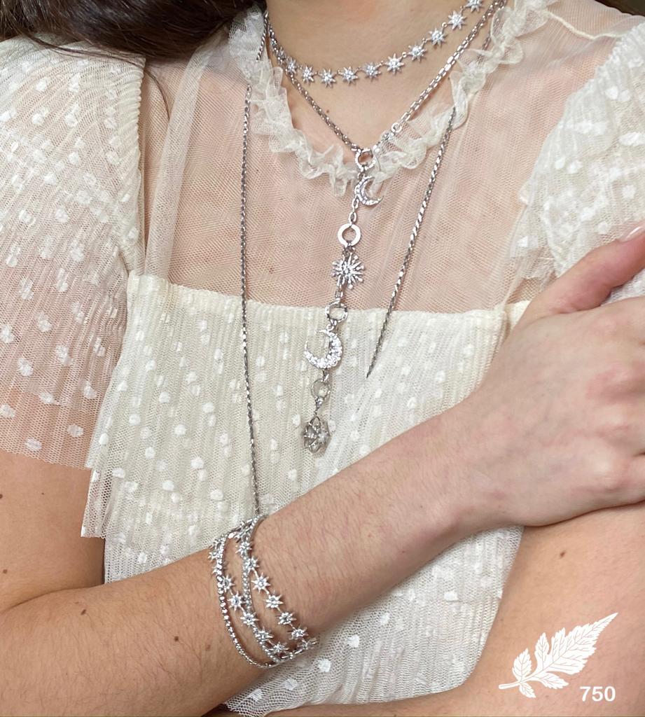 Infinity Glow Star Necklace | 18K White Gold & Diamond Necklace | Colette Jewelry