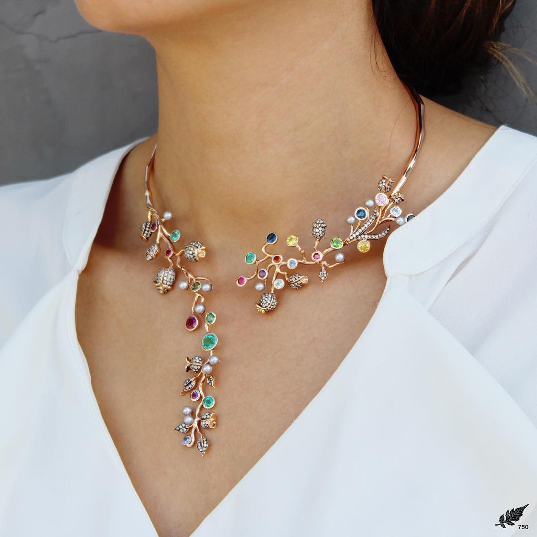 Burning Thistles Necklace | 18K Gold & Diamonds | Colette Jewelry