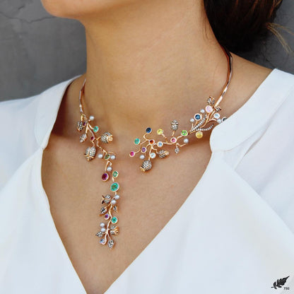 Burning Thistles Necklace in 18K Gold & Diamonds — Colette Jewelry