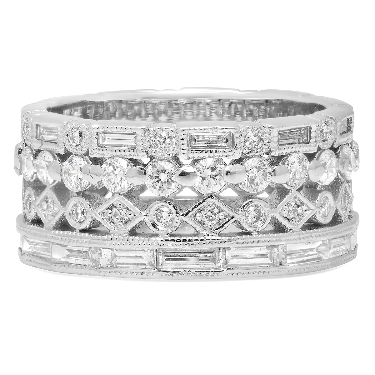 Masaï Wedding Ring in 18K White Gold with White Diamonds | Colette Jewelry