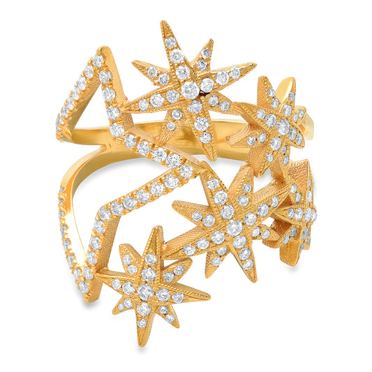 Galaxia Ring 18K Yellow Gold 1.20ct White Diamonds | Colette Jewelry