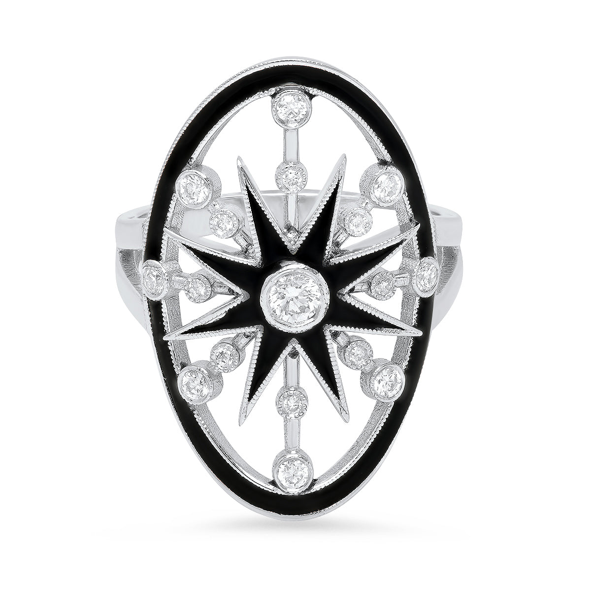 Black Monoceros Ring | 18K White Gold & Diamonds | Galaxia | Colette Jewelry