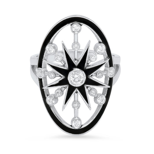 Black Monoceros Ring | 18K White Gold & Diamonds | Galaxia | Colette Jewelry