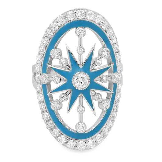 Danvou L'Émail Ring — 18K White Gold & Diamonds | Colette Jewelry