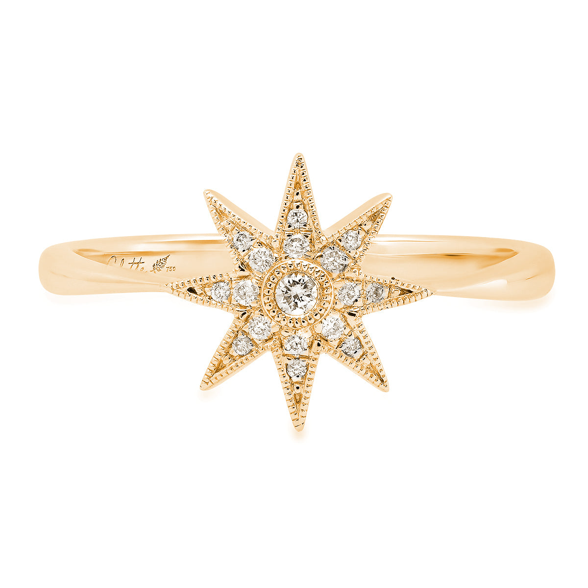 Single Star Ring Three Colors 18K Gold Diamonds Galaxia Colette Jewelry