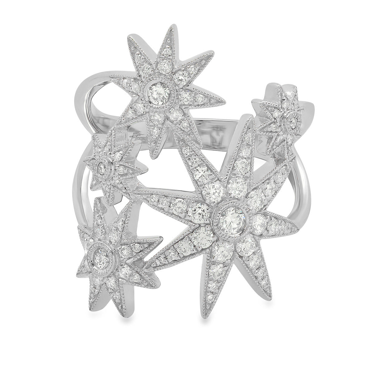 Galaxy Ring Three Colors 18K Gold White Diamonds Galaxia | Colette Jewelry
