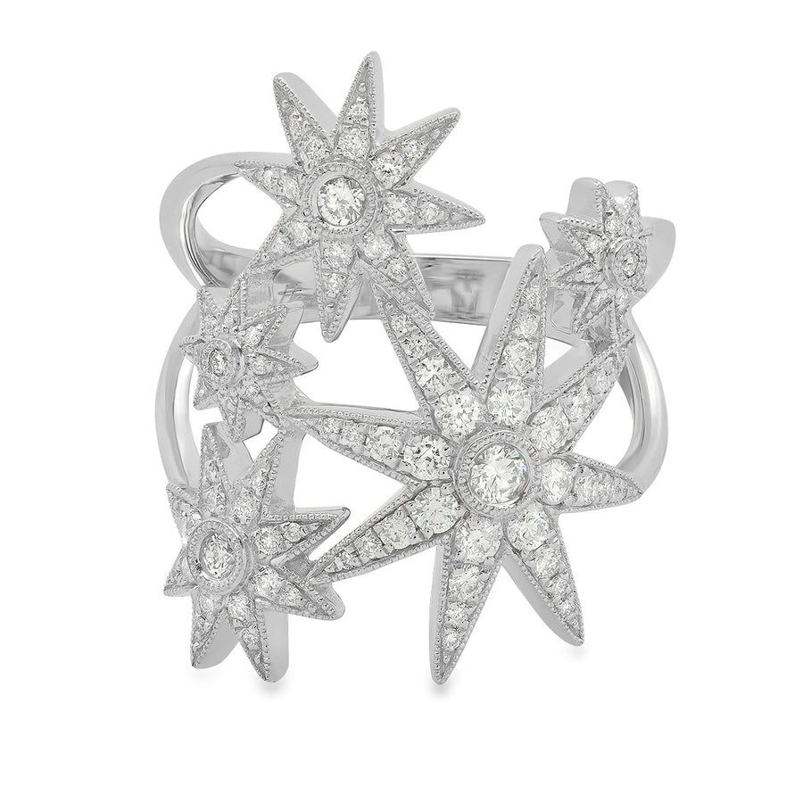 Galaxy Ring Three Colors 18K Gold White Diamonds Galaxia Colette Jewelry