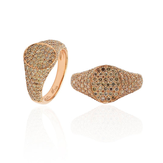 Les Petites Chevalières Ring in 18K Gold, Les Chevalieres with diamond — Les Chevalières collection — Colette Jewelry